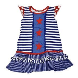 Jelly The Pug Stars And Striped Ruffle Dress Size 5